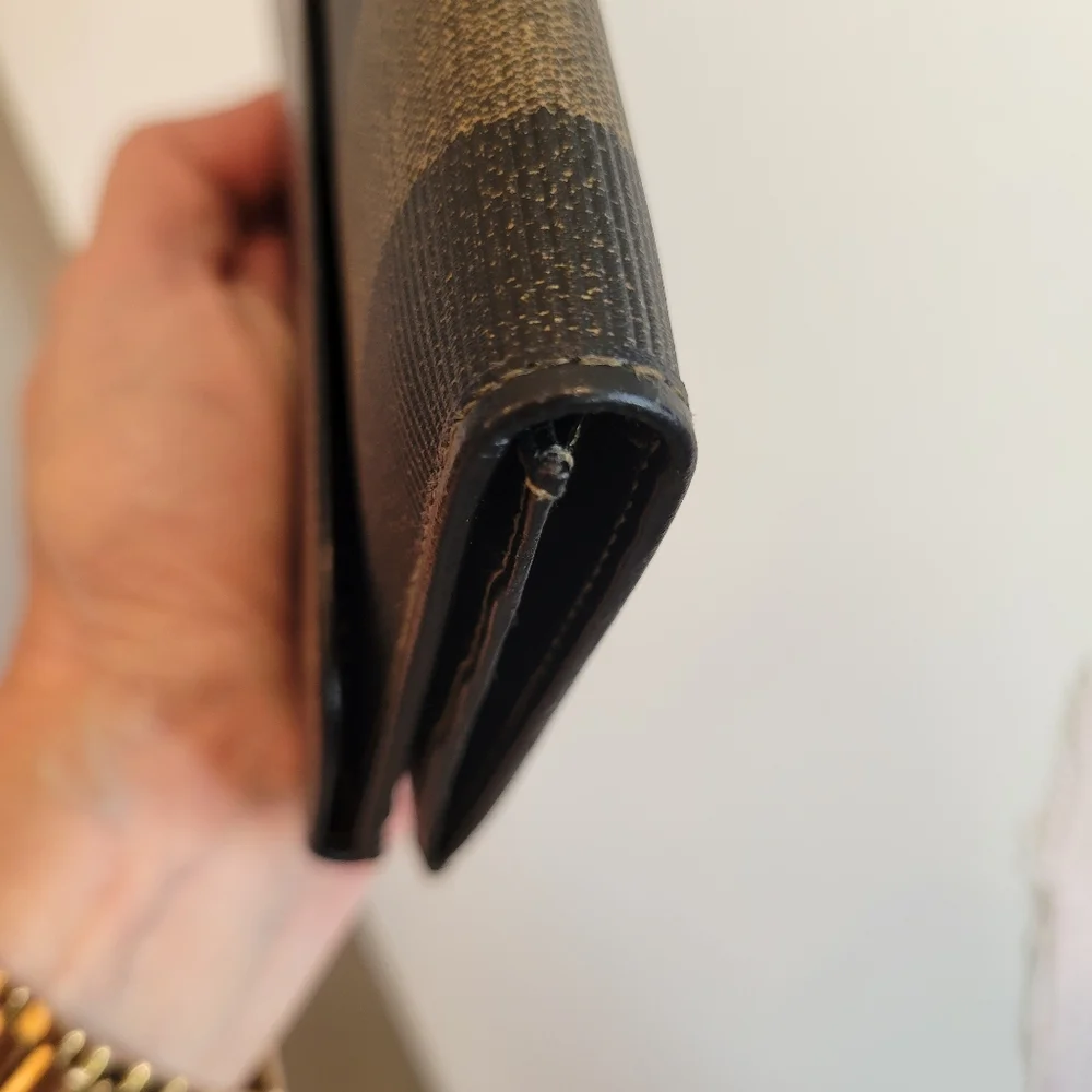 FENDI Pequin Long Wallet  Pattern Stripped Leather Vintage PRISTINE - Picture 8 of 15